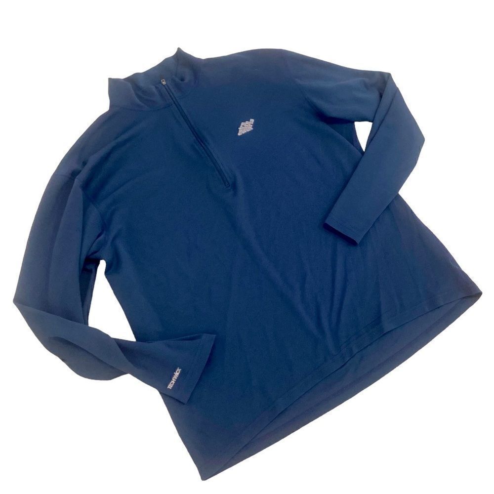 Men’s Eastern Mountain Sports 1/4 zip teal long sleeve underlayer techwick shirt